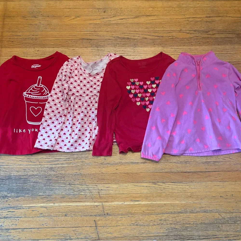 Children’s place toddler girl heart Themed Long Sleeve Shirts